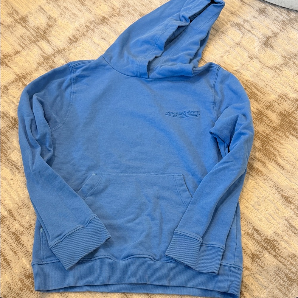 Vineyard Vines Classic Blue Hoodie for boys - light blue faded wash - size m